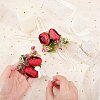 CRASPIRE 1Pc Rose Flower Cloth Lapel Pin AJEW-CP0001-80B-3