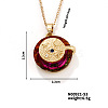 Vintage Sparkling Rhinestone Flat Round Pendant Necklaces LY7833-5-1