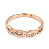 Infinity 304 Stainless Steel with Clear Cubic Zirconia Finger Ring for Women RJEW-C086-02-RG-2