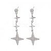 Star Long Dangle Stud Earrings X-EJEW-S199-24P-NF-1