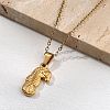 304 Stainless Steel Pendant Necklaces for Women NJEW-S439-02B-G-2