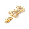 Brass Micro Pave Clear Cubic Zirconia Box Clasps KK-G427-09G-3