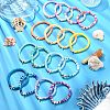 16Pcs 16 Styles Summer Starfish Synthetic Turquoise Bracelet Sets BJEW-JB10912-2