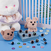 HOBBIESAY 32 Sets 8 Colors Glitter Plastic Craft Doll Eyes KY-HY0001-13A-4