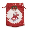 Christmas Theme Rectangle Cloth Bags with Jute Cord LS-ABAG-P008-01A-1