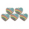 32Pcs 4 Colors Alloy Enamel Pendants ENAM-SZ0002-38-5