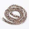 Electroplate Transparent Glass Beads Strands EGLA-A034-T3mm-R06-2