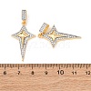 Brass Micro Pave Clear Cubic Zirconia Pendants KK-G543-15GP-03-3