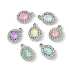 UV Plating Alloy with Mixed Color Glass Rhinestone Pendants FIND-B039-06P-1