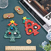 Gorgecraft 2 Sets 2 Colors Christmas Tree Wooden Display Decoration for Kids DJEW-GF0001-62-3