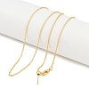 1mm Rack Plating Brass Cable Chain Adjustable Slider Necklaces for Women Men MAK-L044-55G-2