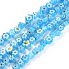 Handmade Millefiori Glass Bead Strands LAMP-J035-4mm-09-2