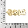 Brass Micro Pave Clear Cubic Zirconia Letter DIOS Connector Charms KK-P294-34G-3