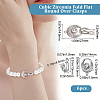 6Pcs Brass Micro Pave Clear Cubic Zirconia Fold Over Clasps KK-BBC0028-91-2