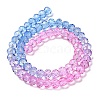 Transparent Painted Glass Beads Strands X1-DGLA-A034-T8mm-A08-5