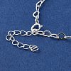 925 Sterling Silver Heart Link Chain Bracelets for Women BJEW-E101-01S-04-4