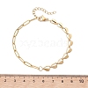 2Pcs 304 Stainless Steel Asymmetric Heart Link Chains Bracelets BJEW-JB13510-4