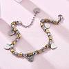 Punk Style 304 Stainless Steel Column Link Charm Bracelets for Women BJEW-C089-14GP-3