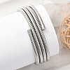 304 Stainless Steel Spring Multi-strand Bangles for Women BJEW-Z086-01P-02-1