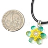 Glass Rhinestone & Glass Seed Beads Beaded Flower Pendant Necklaces NJEW-MZ00078-5