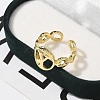 Brass Open Cuff Rings for Women RJEW-K289-01G-Y-2