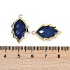 Natural Dyed Lapis Lazuli Faceted Leaf Pendants G-I375-04G-03-3