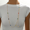 Fashionable Vintage Simple Brass Colorful Enamel Link Chain Women's Long Necklaces PN4566-4-3