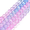 Transparent Painted Glass Beads Strands X1-DGLA-A034-T6mm-A08-2