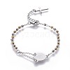 304 Stainless Steel Charm Bracelets BJEW-P258-16-2