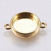 Brass Cabochon Connector Settings X-KK-E749-08G-1