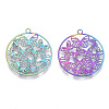 Ion Plating(IP) 201 Stainless Steel Filigree Pendants X-STAS-T057-17-2