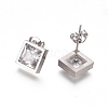 Cubic Zirconia Stud Earrings EJEW-G267-04P-3