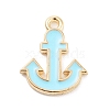 Light Gold Plated Alloy Enamel Charms ENAM-M219-07KCG-01-1