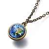 Glass Pendant Necklace NJEW-D281-B-14AB-1