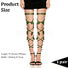 Cloth & PU Leather Festival Elastic Leaf Garter Leg Wrap for Women AJEW-WH20020-557A-2