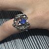 Alloy Rhinestone Wing Cuff Open Rings for Women WG253F1-02-2