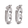 Brass Micro Pave Clear Cubic Zirconia Twister Clasps KK-K360-27A-P-1