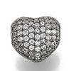 Brass Micro Pave Cubic Zirconia Beads ZIRC-T006-12B-1