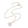 Natural Rose Quartz Heart Pendant Necklaces NJEW-JN04683-02-1