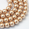 Baking Painted Pearlized Glass Pearl Round Bead Strands HY-Q003-12mm-11-1