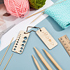 Rectangle Wood Crochet Hook Ruler & Thickness Gauge FIND-WH0110-777-4