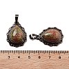 Natural Unakite Teardrop Pendants G-K363-01R-22-3