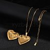 304 Stainless Steel Heart Locket Pendant Cable Chain Necklaces for Women NJEW-M050-04F-G-2