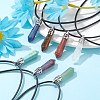 14Pcs 14 Style Chakra Natural & Synthetic Gemstone Pointed Pendants G-LS0001-76-8