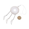 Acrylic Woven Net/Web with Feather Pendant Decorations HJEW-JM02352-03-2