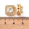 Brass Micro Pave Clear Cubic Zirconia Beads KK-S389-29G-3