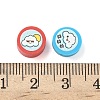 Printed Handmade Polymer Clay Beads CLAY-I016-08B-3