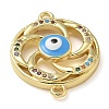 Rack Plating Brass Colorful Cubic Zirconia Vortex Connector Charms KK-K392-08G-01-2