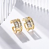 Rack Plating Brass Micro Pave Clear Cubic Zirconia Cuff Earrings for Women EJEW-C125-24B-G-1