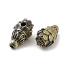 Lotus Flower Tibetan Style Rack Plating Brass 3 Hole Guru Beads KK-Q805-10AB-2